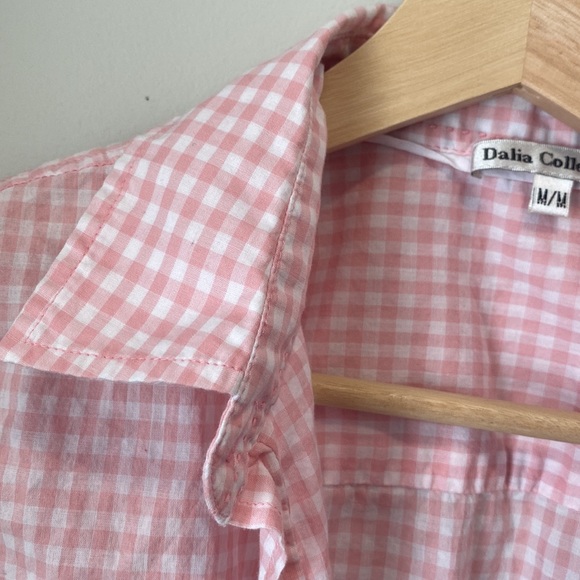 Barbiecore Dalia collection pink checked button down top - Picture 2 of 3